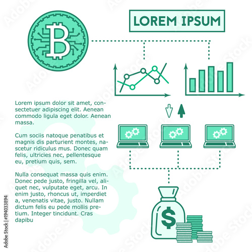 outline vector cryptocurrency simple infographic elements