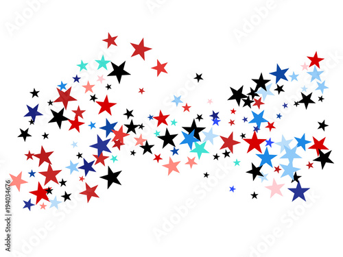 American Patriotic Deign, Vector Blue, Red, White Stars Confetti. Labor, Independence, Memorial Day, 4th of July Election Frame. American Patriotic Design, UK, Australia Freedom Falling Stars Texture.