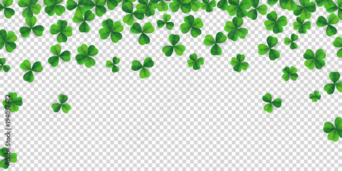 Photographie Patrick day background with vector four-leaf clover pattern background
