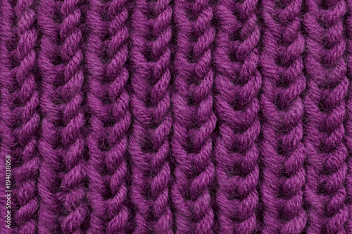 pink purple knitted textures of wool close-up macro