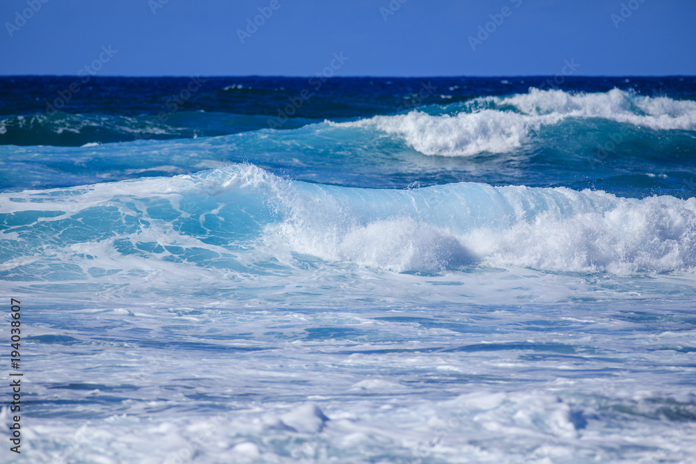 Ocean Wave background in Oahu, Hawaii
