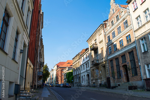 Zeglarska Street in the centre of Torun Old Town, Poland