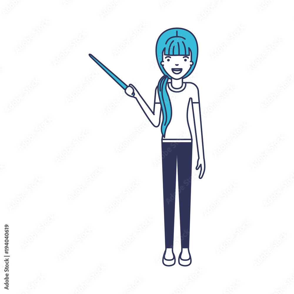 female teacher with pointing stick vector illustration design female teacher with pointing stick vector illustration design