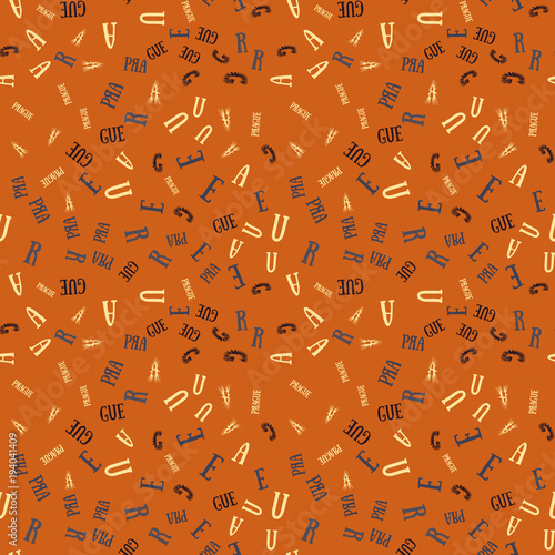 Prague
 creative pattern. Digital design for print, fabric, fashion or presentation.