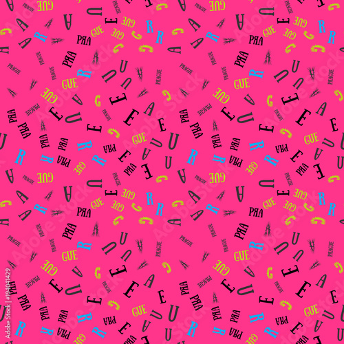 Prague
 creative pattern. Digital design for print, fabric, fashion or presentation.