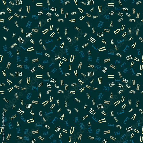 Prague
 creative pattern. Digital design for print, fabric, fashion or presentation.