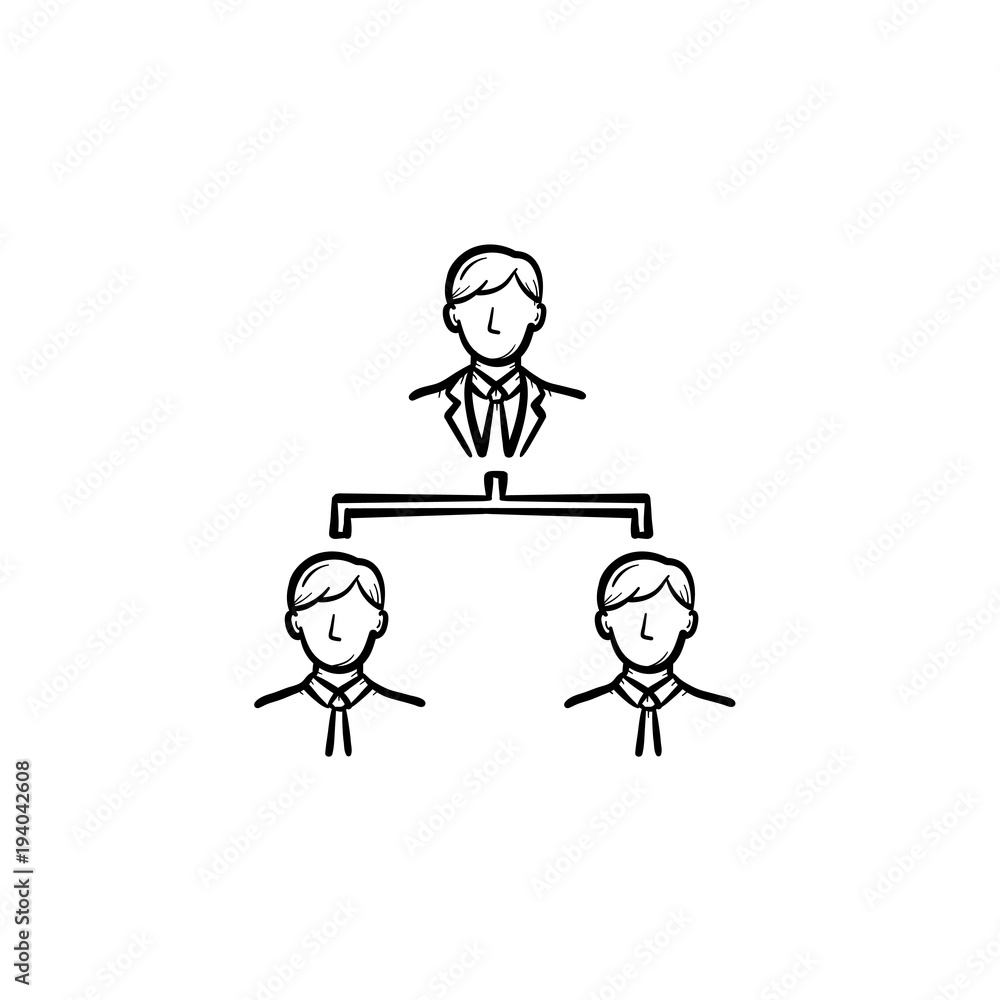 Boss hand drawn outline doodle vector icon. A boss position in career ladder sketch illustration for print, web, mobile and infographics isolated on white background.