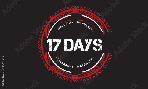 17 days warranty icon vintage rubber stamp guarantee