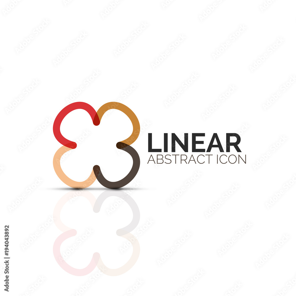 Abstract flower or star minimalistic linear icon, thin line geometric flat symbol for business icon design, abstract button or emblem Abstract flower or star minimalistic linear icon, thin line geometric flat symbol for business icon design, abstract button or emblem