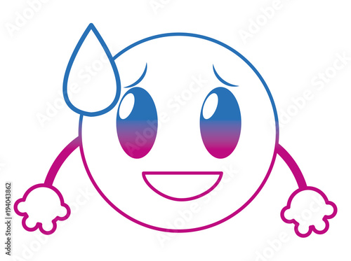 degraded line shame laugh emoji face expression with arms