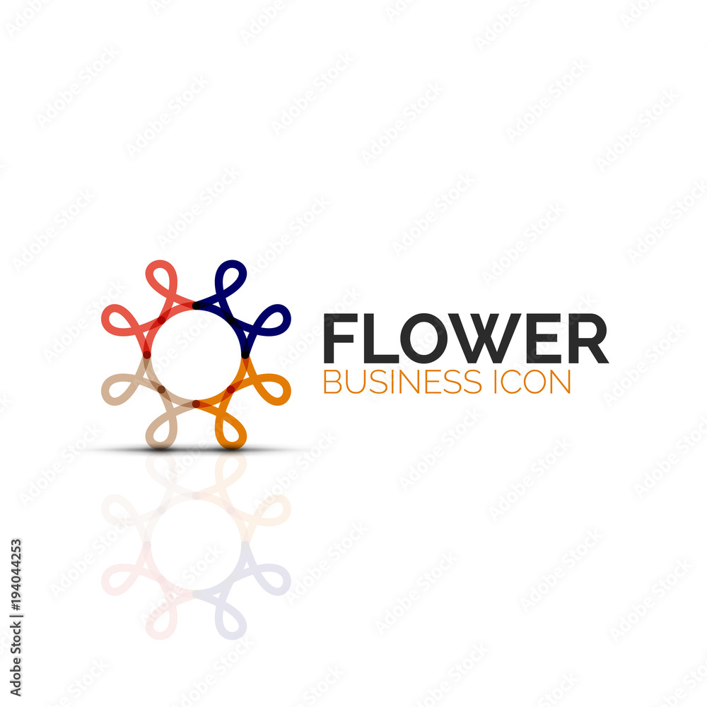 Abstract flower or star minimalistic linear icon, thin line geometric flat symbol for business icon design, abstract button or emblem Abstract flower or star minimalistic linear icon, thin line geometric flat symbol for business icon design, abstract button or emblem