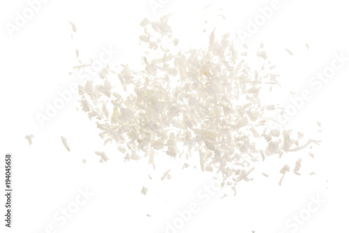 Obraz na płótnie Heap of coconut flakes isolated on white background