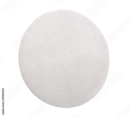 Cotton pads isolated on white background. Top view. Flat lay