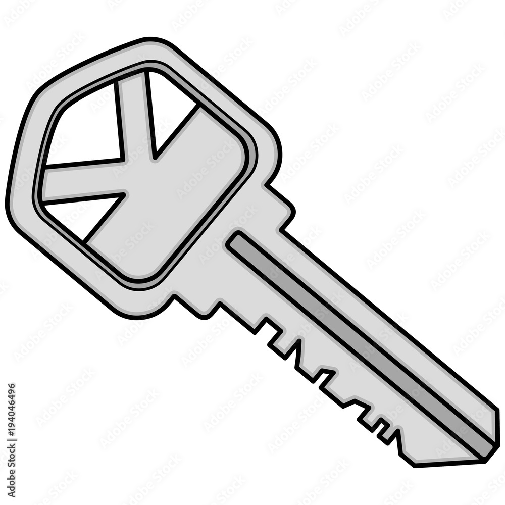 House Key Illustration - A vector cartoon illustration of a House Key Icon.  Stock-Vektorgrafik | Adobe Stock