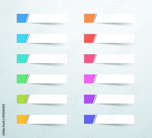 Vector Blank Business 12 Banner Elements Set