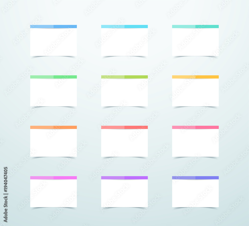 Vector Blank Paper Label Text Box 12 Elements Set Vector Blank Paper Label Text Box 12 Elements Set