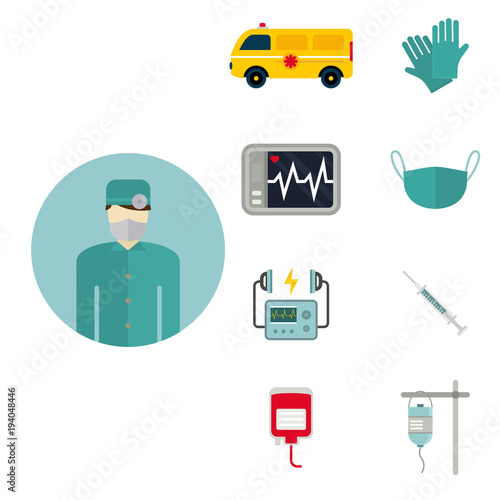 Ambulance icons vector medicine health emergency hospital urgent pharmacy pill support paramedic treatment