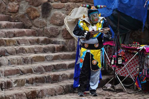 Hombre disfrazado de diablo en el carnaval de Tilcara, Jujuy photo