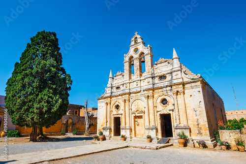 Basilica of Arkadi Monastery on Crete Island, Greece photo