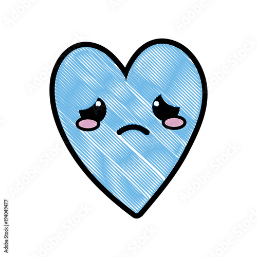 grated cute crying heart kawaii cartoon