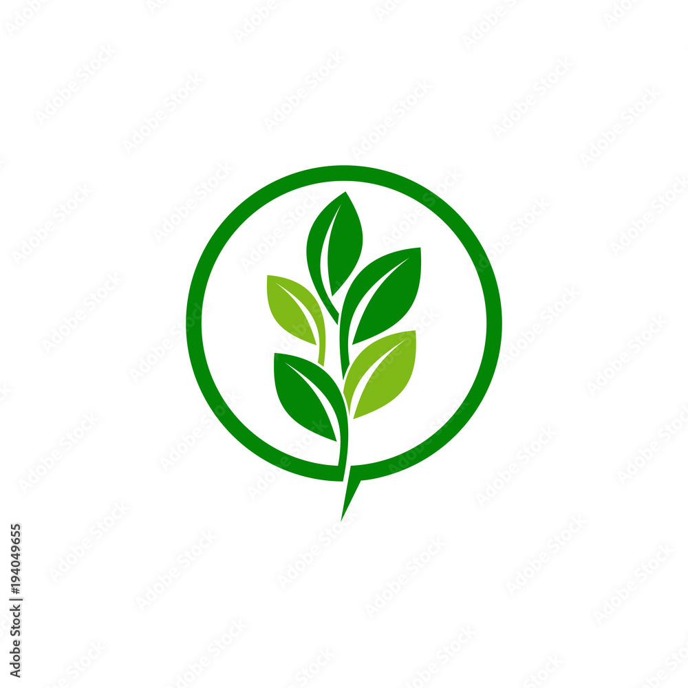 Leaf in Circle Logo Vector
