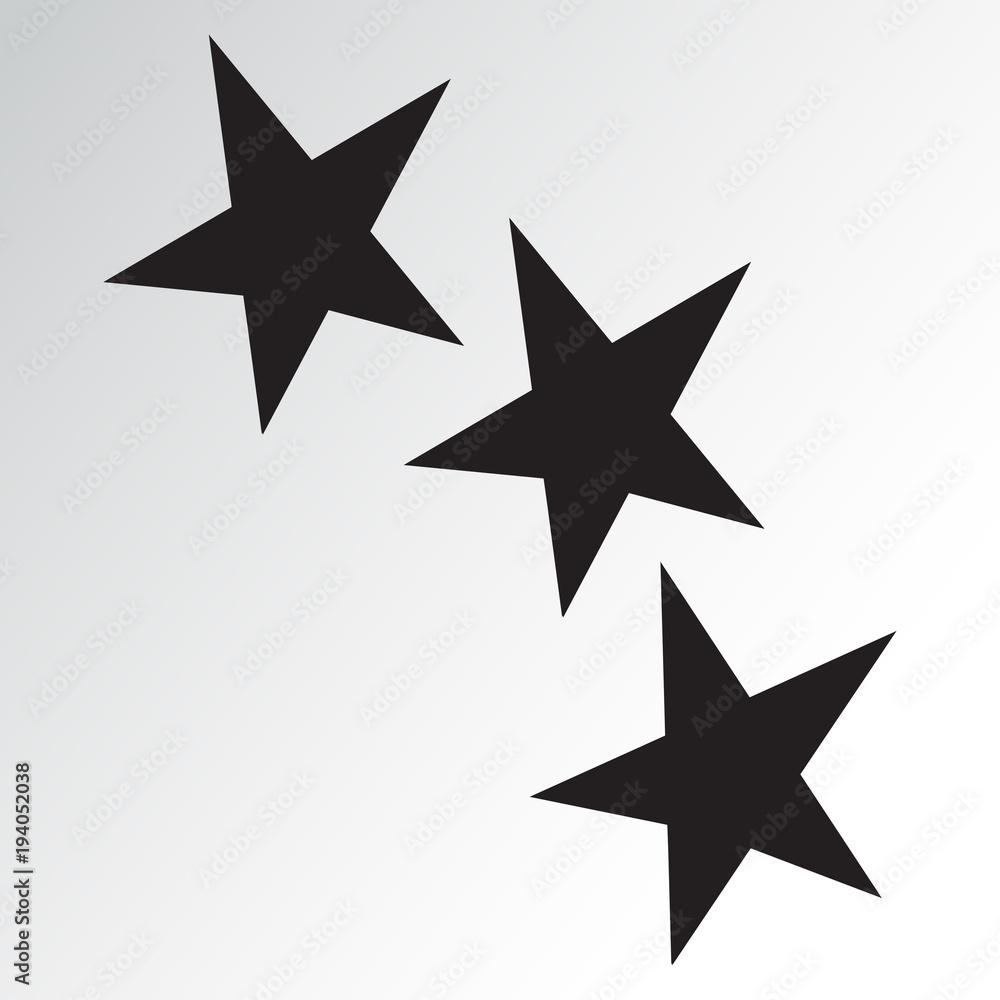 Obraz premium Set of black stars. Vector illustration