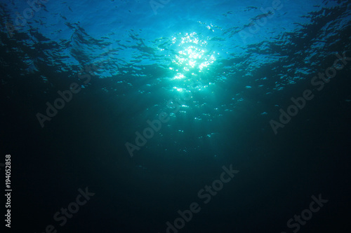 Underwater sunlight background