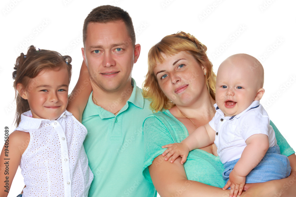 Happy family with young children Happy family with young children