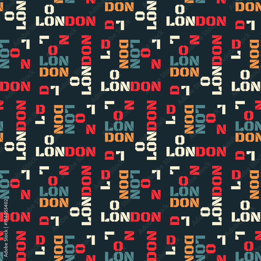 London
 seamless pattern. Creative design for various backgrounds.