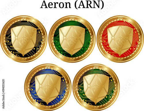 Set of physical golden coin Aeron (ARN) photo