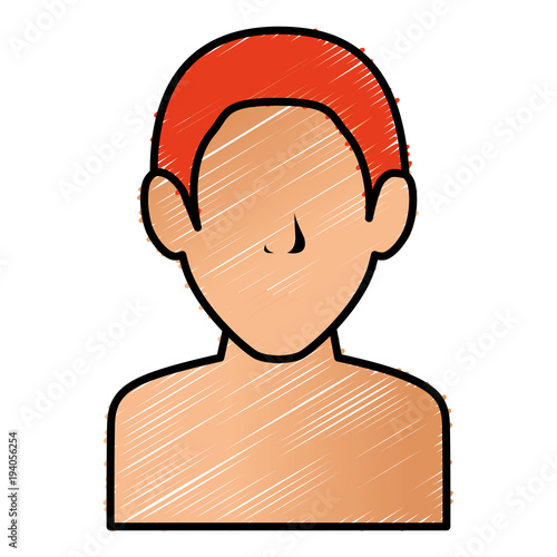 young man shirtless avatar character vector illustration design
