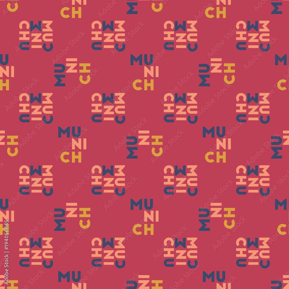 Naklejka premium Munich seamless pattern. Autentic artistic design for background.