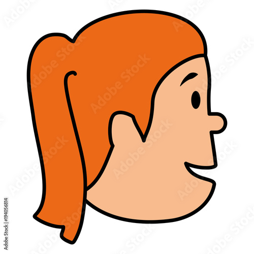 head woman profile icon vector illustration design