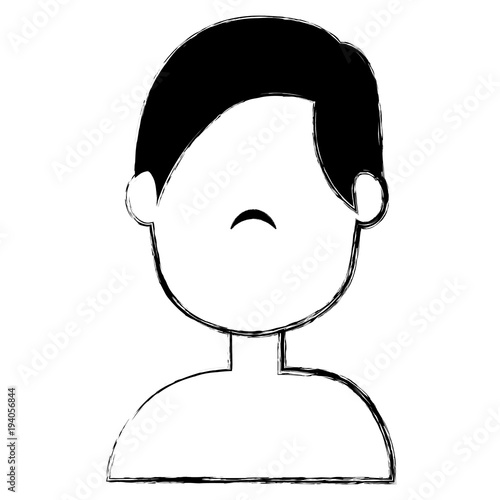 young man shirtless avatar character vector illustration design