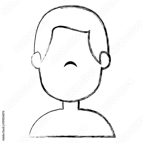 young man shirtless avatar character vector illustration design