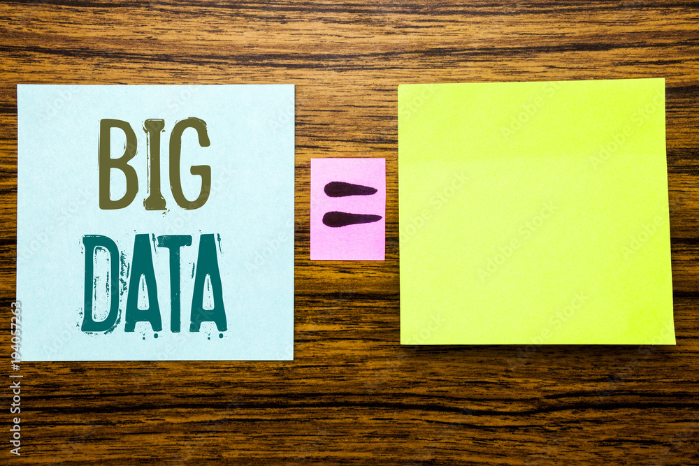 Word, writing Big Data. Business concept for Digital Business Analysis written on sticky note paper on wooden background. Equation mathematical sign for your space Word, writing Big Data. Business concept for Digital Business Analysis written on sticky note paper on wooden background. Equation mathematical sign for your space