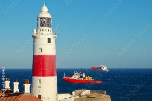 The Europa Point Lighthouse, also known as the Trinity Lighthouse at Europa Point is on the southeastern tip of the British Overseas Territory of Gibraltar