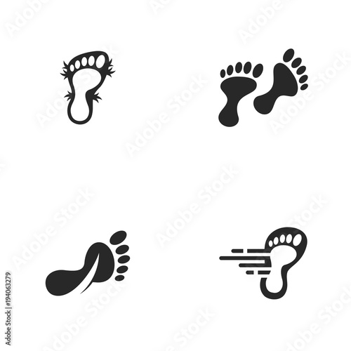 foot logo vector icon illustration collection
