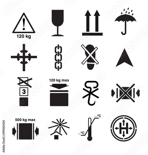 Packaging marks, vector elements. EPS10