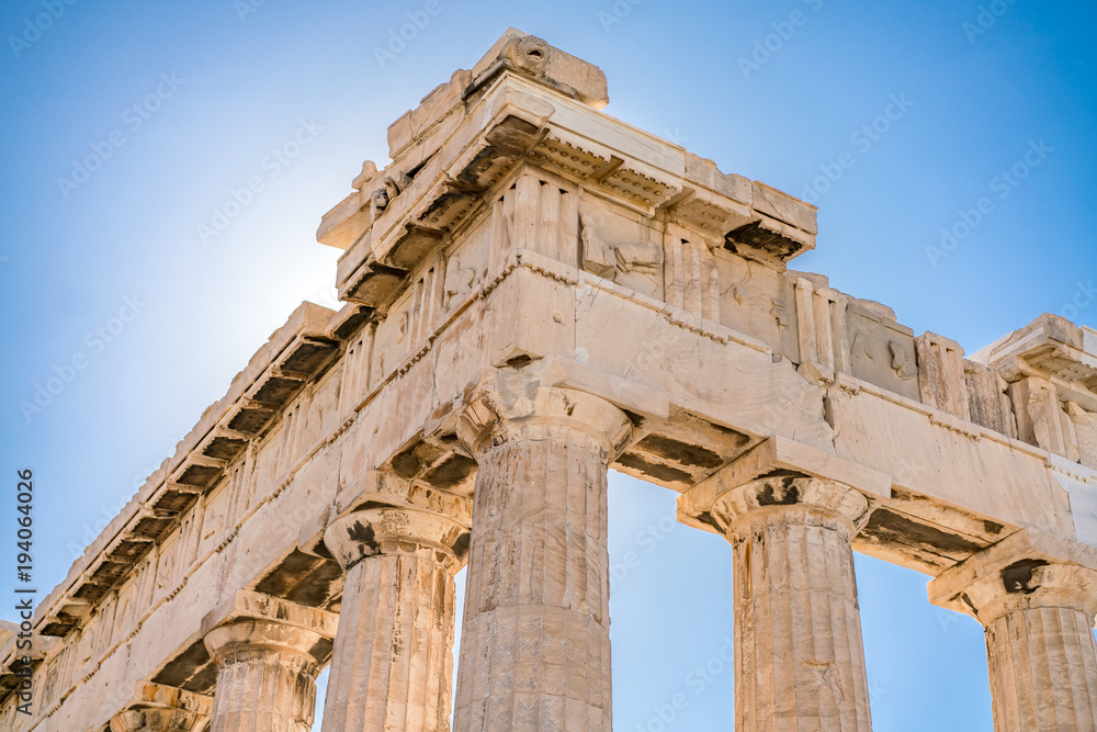 Datails at Parthenon Acropolis of Athens Archaeological Place