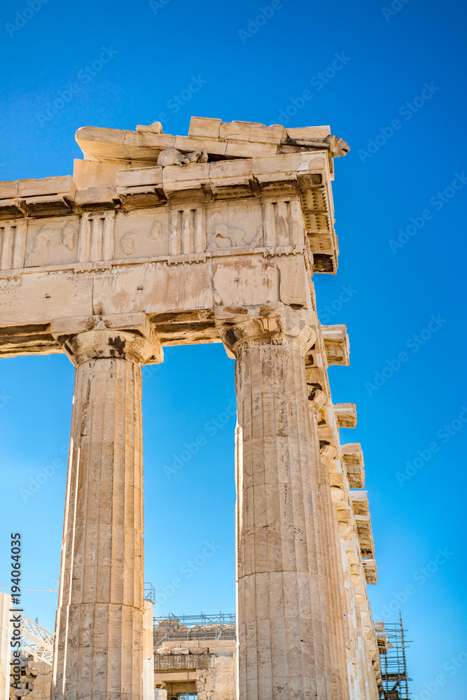 Datails at Parthenon Acropolis of Athens Archaeological Place