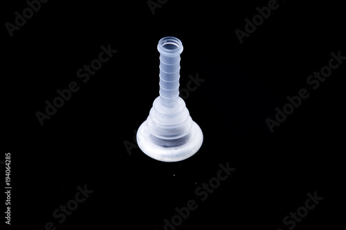 external condom catheter used in patient care at the black background