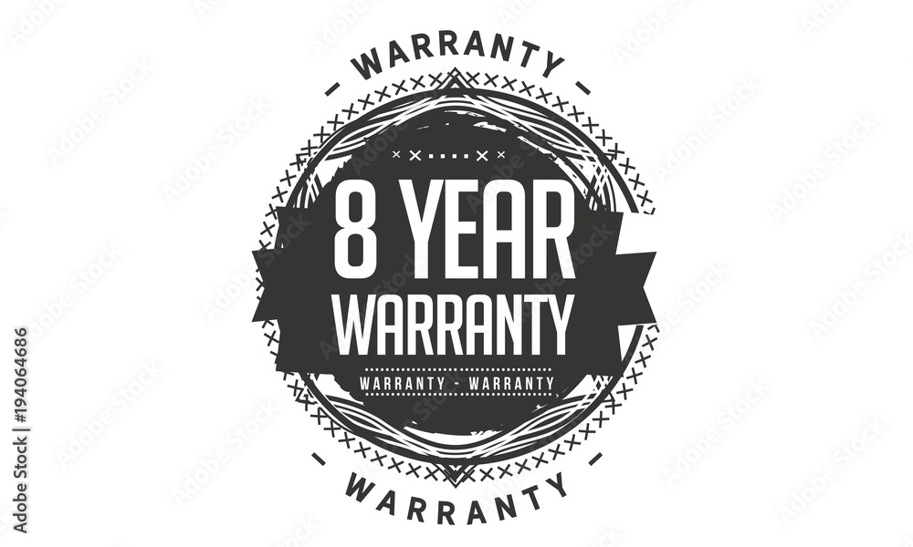 Obraz premium 8 years warranty icon vintage rubber stamp guarantee