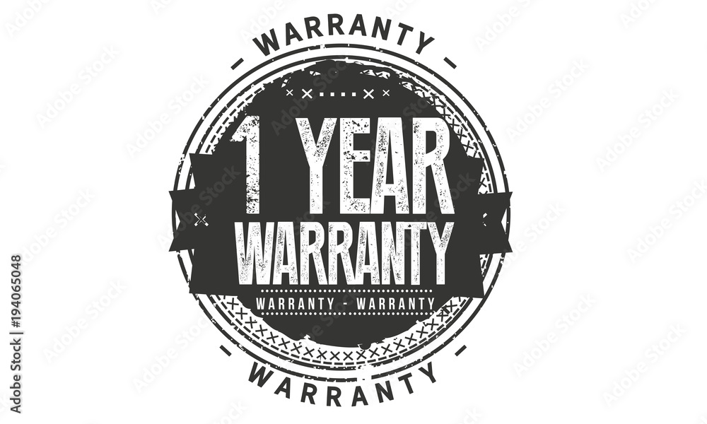 Fototapeta premium 1 years warranty icon vintage rubber stamp guarantee
