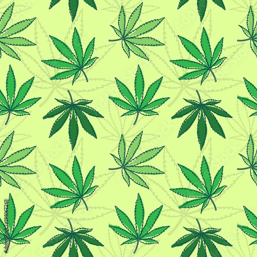 cannabis seamless pattern background