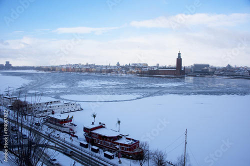 Photography Winter view over stockholm a cold and snowy day