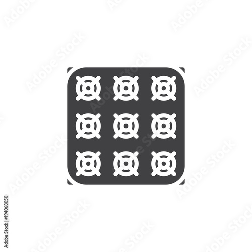 Mining asic farm vector icon. filled flat sign for mobile concept and web design. Cryptocurrency miner simple solid icon. Symbol, logo illustration. Pixel perfect vector graphics