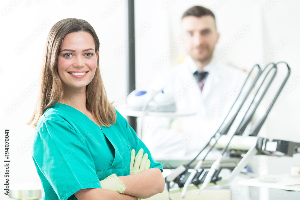 Young beautiful female dentist Young beautiful female dentist