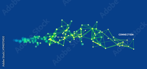 3d connection structure. Futuristic technology style. Vector illustration for science, chemistry or education.