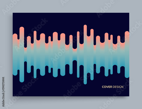 Cover design template. Abstract wavy background for banner, flyer and poster. Dynamic effect. Vector illustration. Can be used for advertising, marketing, presentation.